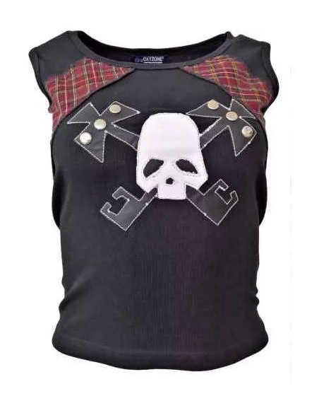 Camiseta Top para chica Calavera Escocesa Tirantes