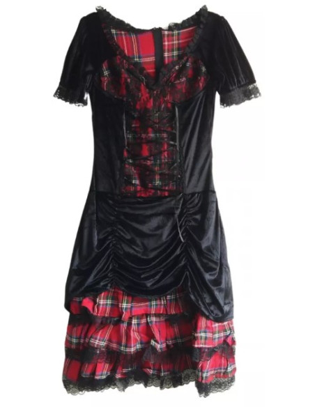 Vestido Escocés con Encajes