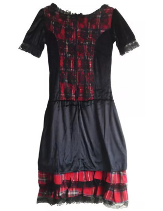 Vestido Escocés con Encajes 2