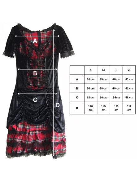 Vestido Escocés con Encajes