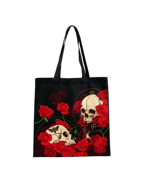 Bolso de compra Tote Bag Calaveras y Rosas