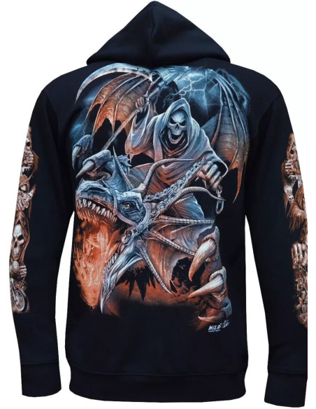 Sudadera La Muerte Y Dragón Fuego (con cremallera)