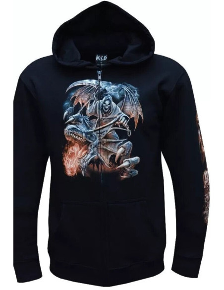 Sudadera La Muerte Y Dragón Fuego (con cremallera)