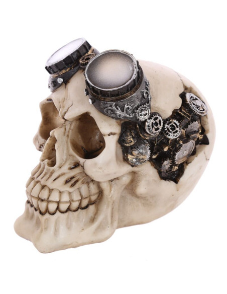 Calavera con Gafas y Engranajes Steampunk