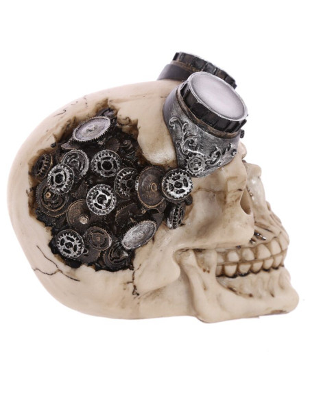 Calavera con Gafas y Engranajes Steampunk