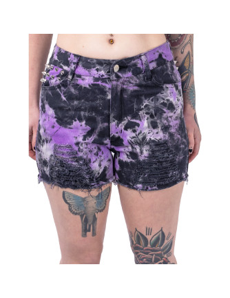 Pantalón Corto Shorts GAIA Morado Negro Chica