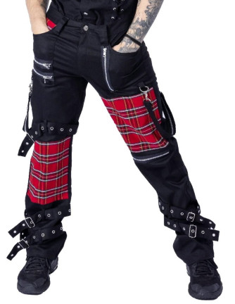 Pantalón ATHOL  Cremalleras Negro y Escocés