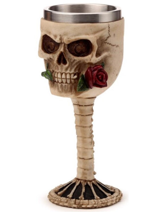 Copa Calavera con Rosa en la boca