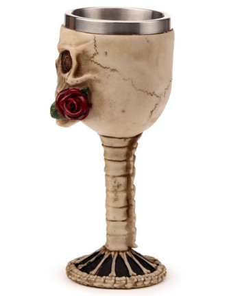 Copa Calavera con Rosa en la boca 2