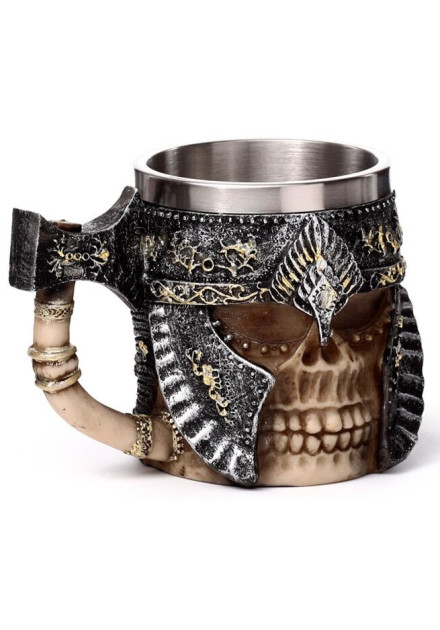 Jarra Calavera con Casco y Hacha