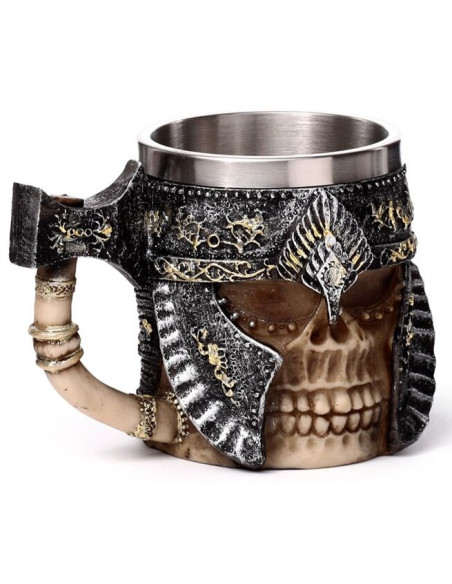 Jarra Calavera con Casco y Hacha