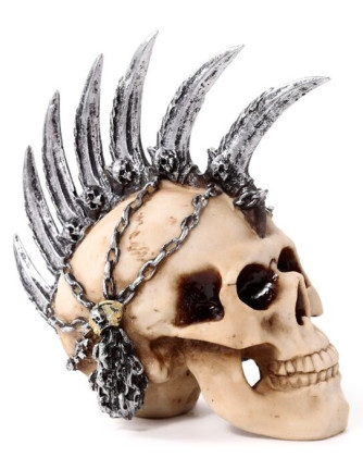 Calavera con Cresta Punk Cuchillas y Cadenas