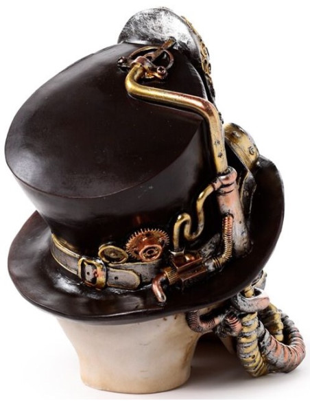 Calavera Steampunk con Máscara Antigás y Sombrero