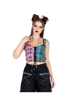 Top Azaria Escocés Rosa Azul Tirantes 2