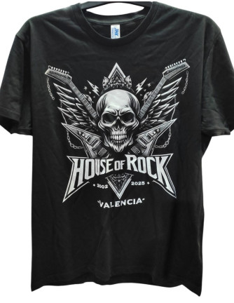 Camiseta HOUSE OF ROCK - Calavera Guitarras 2002-2025