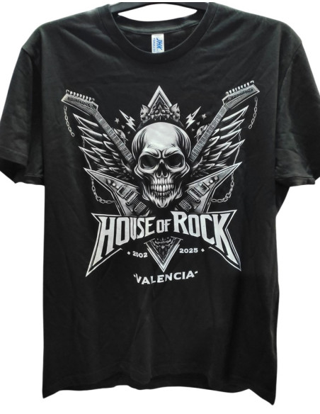 Camiseta HOUSE OF ROCK - Calavera Guitarras 2002-2025