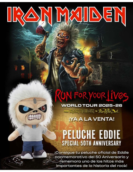 Peluche EDDIE - IRON MAIDEN 50 aniversario (Edición Limitada)