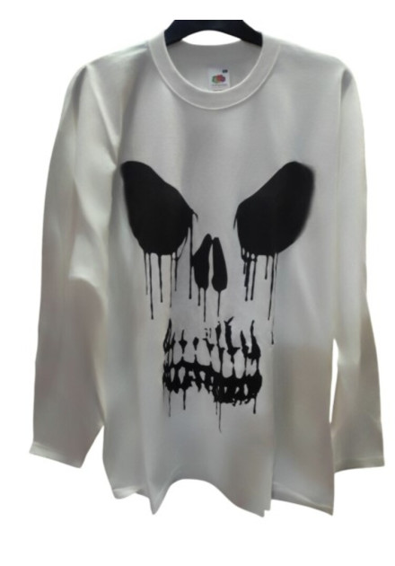 Camiseta Calavera Grande Manga larga...
