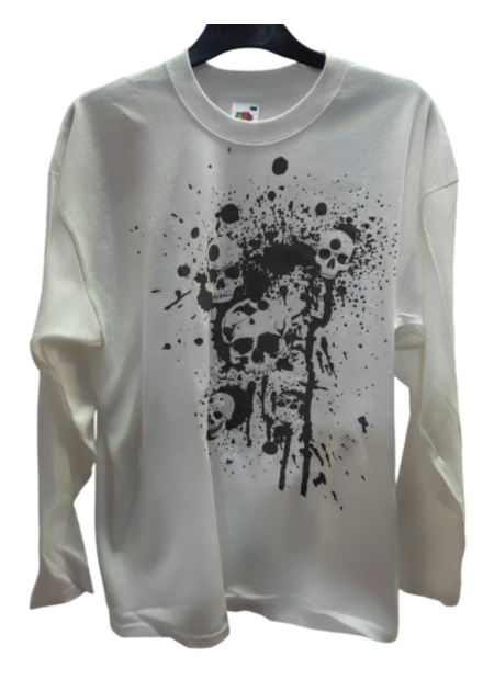 Camiseta Calaveras Disparos Manga...
