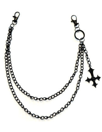 Cadena para pantalón Doble con Cruz Invertida (50 cm)