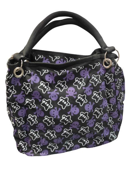 Bolso CALAVERAS ESTRELLAS Morado Blanco (Grande)