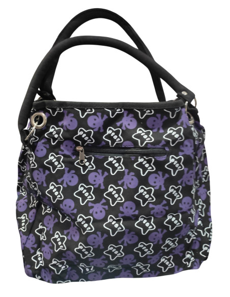 Bolso CALAVERAS ESTRELLAS Morado Blanco (Grande)