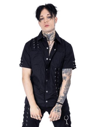 Camisa Gótica Industrial DAMION Cuerdas