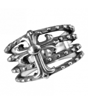 Anillo Cross Studs Plata