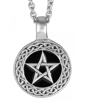 Colgante Pentagram Fondo Negro Estaño