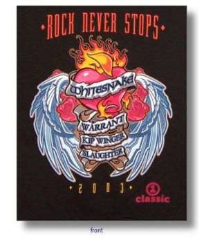 Camiseta WHITESNAKE - Rock Never Stops 2