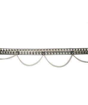 Cinturón Pirámide 2 filas cadenas 3,8 cm