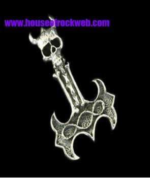 Colgante Hammer Skull Plata