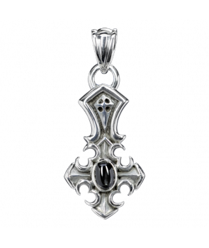 Colgante Cruz Invertida Piedra Plata