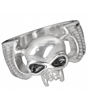 Anillo Skull Wings Acero