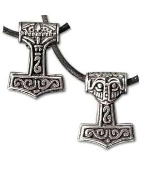 Colgante Martillo de Thor Doble cara Plata