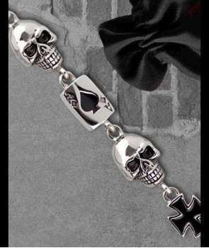 Pulsera 3 Gambling Skull Acero