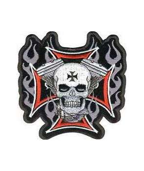 Parche IRON CROSS SKULL V-TWIN Bordado