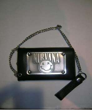 Cartera Cuero NIRVANA- Logo con cadena