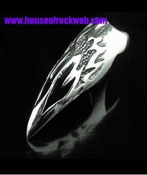 Anillo Uña Flames Plata