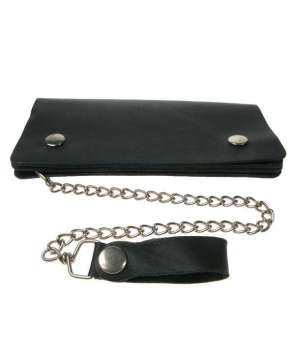 Cartera Biker Cuero lisa tamaño grande