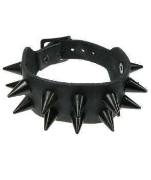 Muñequera cono pequeño negro 2 filas