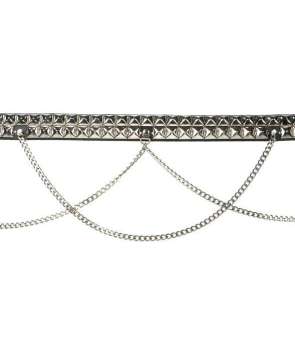 Cinturón Pirámide 2 filas cadena doble 3,8 cm