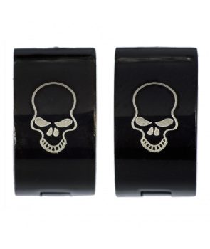 Pendientes Aro Calavera Acero Negro