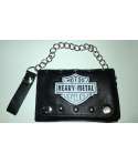 Cartera Cuero Heavy Metal Logo Grande