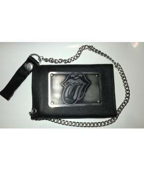 Cartera Cuero ROLLING STONES - Logo con cadena