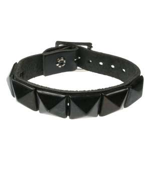 Muñequera pirámide negra 1 fila