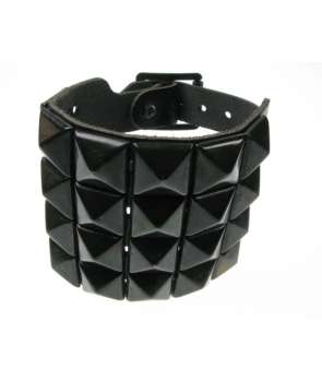 Muñequera pirámide negra 4 filas