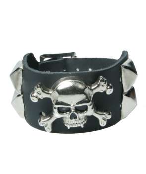 Muñequera Cuero Calavera Piramides