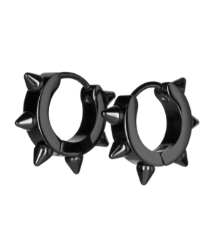 Pendientes Pinchos Acero Negro