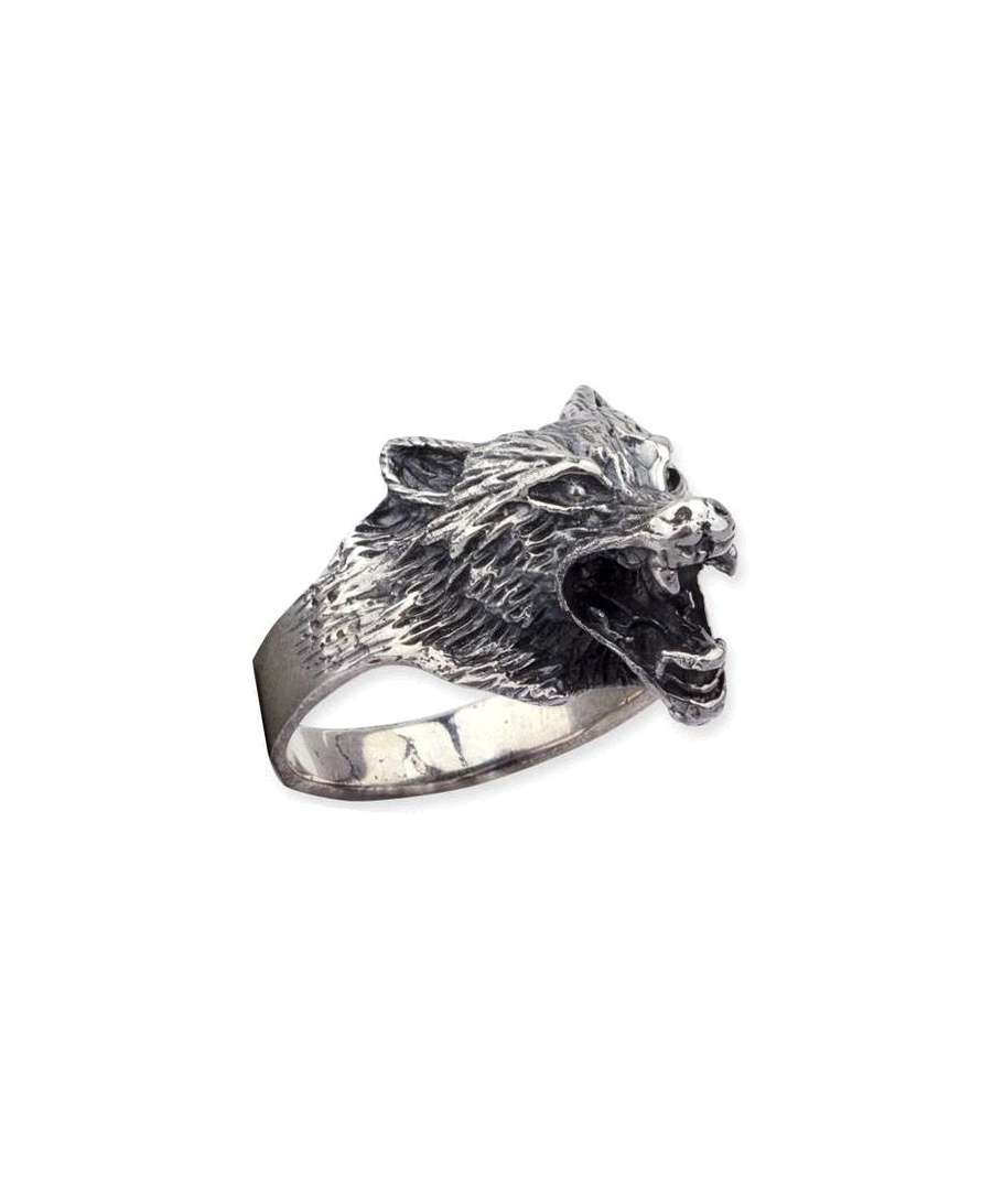 Anillo Cabeza Lobo Plata House Rock